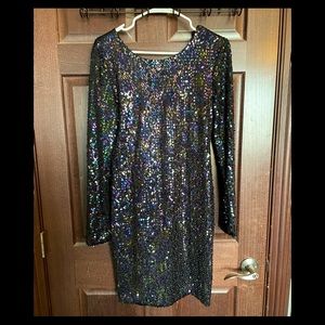 Black multi color Sequin Dress XL